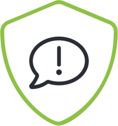 Message alert shield icon
